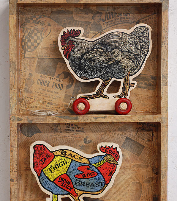 chicken pull-toys by S.V. Medaris
