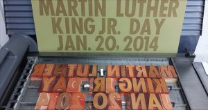 wood type and print on old letterpress 'Showcard' machine