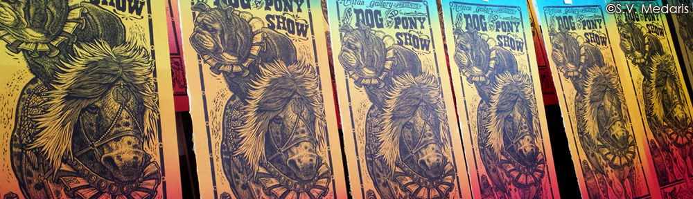 Dog & Pony Show ‘split run’ broadside available at shop