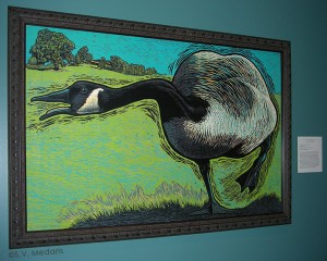 woodcut of canadian goose